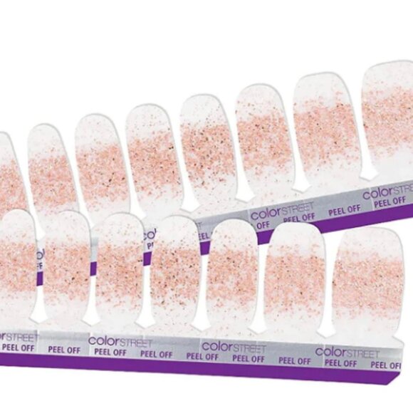 Color Street Coming Up Rose Gold 100% Real Nail Polish Nail Overlay Strips - Picture 3 of 3